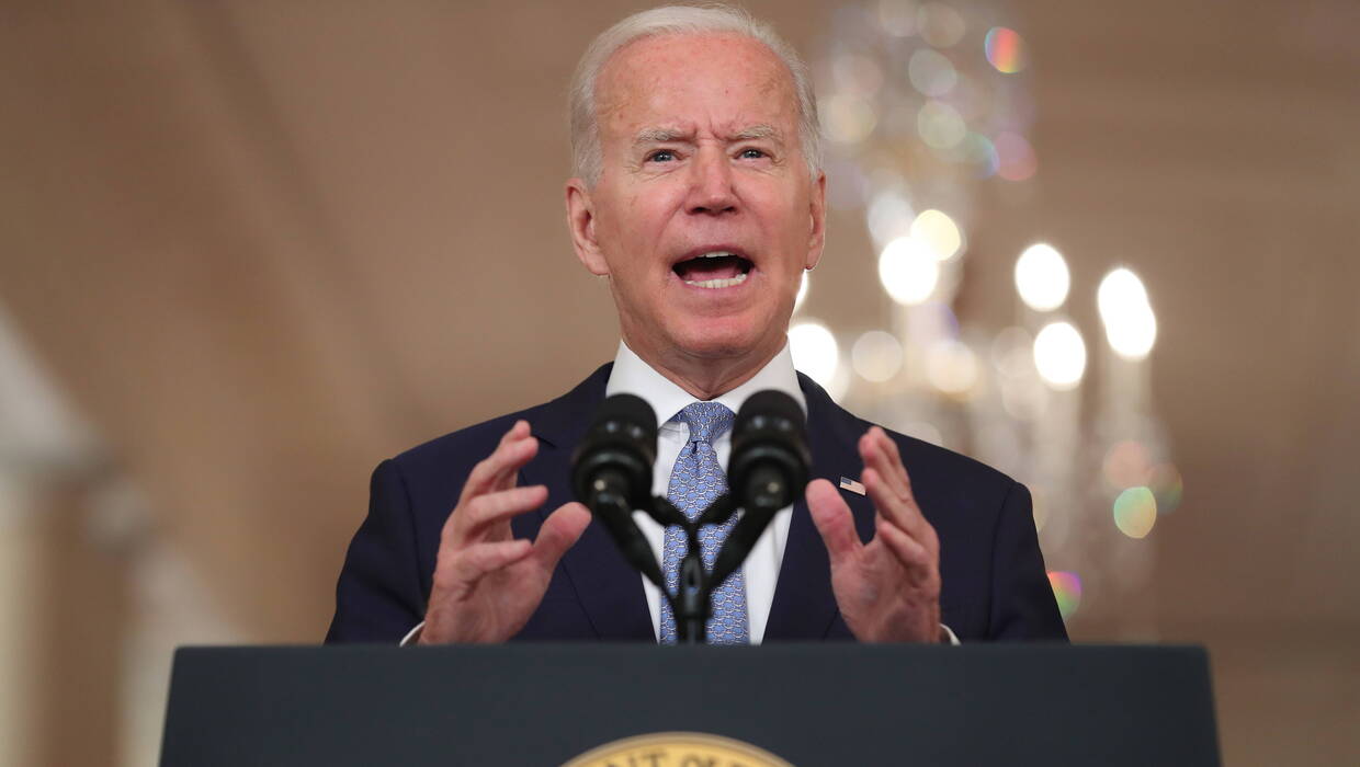 US President Joe Biden delivers remarks on the end of the war in Afghanistan
